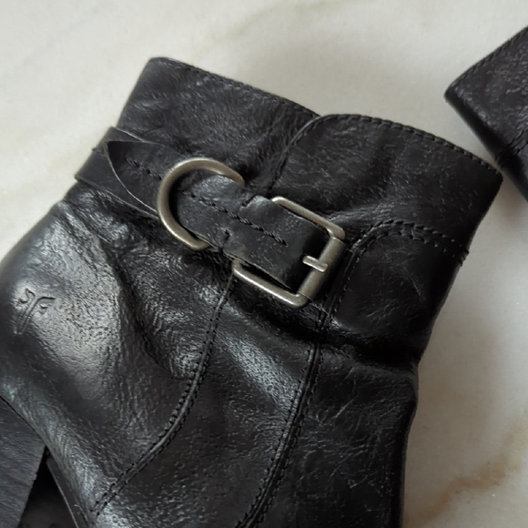 Frye Black Leather Boots Size 7.5 - Picture 2 of 14